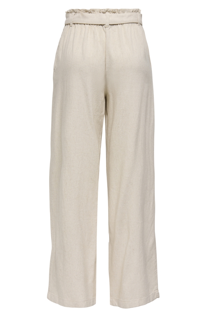 JDYSAY MW LINEN BELT PANT WVN NOOS 15254626 Oatmeal/MELANGE 25
